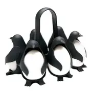 Wtempo Multifunctional Penguin Shape Kitchen Egg Storage Rack Egg Cooker Refrigerator Storage Shelf black