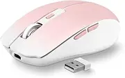 [T'nB] Wireless Mouse, Fashionable Colourful Design, Dual Mode Bluetooth and USB-A, Rechargeable High Autonomy, 1600 DPI Accuracy, 6 Buttons – Pink