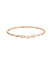 Meshmerise 0.06 ct. tw. Diamond 18K Rose Gold Over Silver Bangle Bracelet