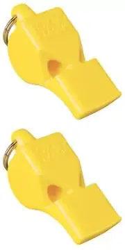 Fox 40 Classic Official 3-Chamber Pealess Whistle, Yellow (2-Pack)