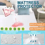 Mattress Protector Terry Cotton Bed Matress Waterproof Single King Queen Double