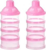 Accmor Baby Milk Powder Formula Dispenser, Non-Spill Smart Stackable Baby Feeding Travel Storage Container, BPA Free, 4 Compartments,Clear