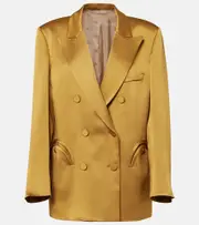 [Blaze Milano] Blazé Milano Novalis double-breasted satin blazer AU 6 yellow