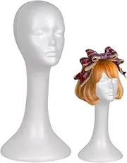 Iouyjiu Foam Head Display, Fake Styling Head Model, Hat Holder for Wigs Hairpieces, Lightweight Mannequin Stand, Stable Base for Headphones, Headwear Display and Comfort Testing, 22 x 47 cm Foam