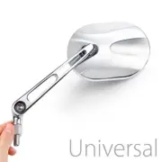 KiWAV Stark Rear View Mirrors Chrome 10mm for Kawasaki Z750 Z1000 Vulcan1700