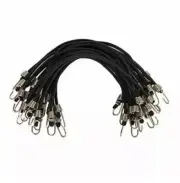 (100 bungees) 10-Inch Mini Bungee Cords 100 Pieces Steel Hooks Black 10”