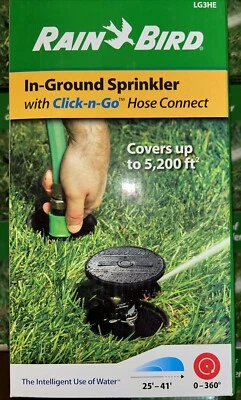 Rain Bird In-Ground Impact Sprinkler Click-N-Go Hose Connect LG3HE Retail Box