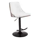 Simplife White Naples Adjustable Barstool with black base
