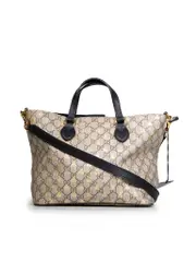 Brown GG Bee Print Medium Tote