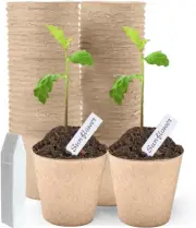 50 Packs Seed Starter Tray Kit,Biodegradable Peat Pots for Sedling,Round Nursery