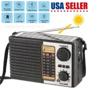 Portable FM/AM SW Radio Digital Bluetooth Speaker MP3 Player Solar Rechargeable