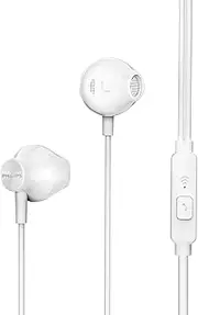 Philips in-Ear Earbud Neodynium Earphones/Headphones w/Mic & 1.2m Cable White