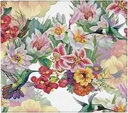 RHAIYAN Drying Mat Tropical Floral Colibris and Flowers Watercolor Painting Heat Insulation Holder Dish Cup Draining Pad Kitchenware Specific