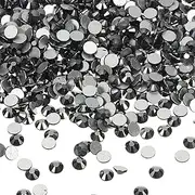 uxcell 2880Pcs SS16 Round Flatback Rhinestones, 3.8-4.0mm Flat Back Crystal Glass Gems Diamonds for DIY Crafts Clothes Shoes Nail Art Decoration, Gray Black