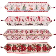 Poinsettia Table Runner Christmas Decorative Table for Christmas Decoration