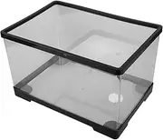 Hohopeti Small Acrylic Turtle Tank with Decorative Platform Habitat for Betta Fish and Goldfish Indoor Aquarium for Home Decor and Turtle Care