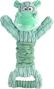 XICEN Puppy Teething Toys, Hippo Dog Chew Toy with Tug of War Handle, Lamb Chop Dog Toy, Interactive Dog Toy, Stuffed Dog Toy, Chew Teething Toy, Cute Soft Pet Toy