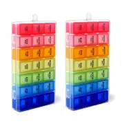 7 Days Pill Holder Organizer Tablet Box Weekly Medication Case Daily AM Morni...