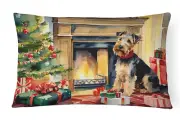 Welsh Terrier Cozy Christmas Throw Pillow