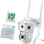 LeeQinersw Security Camera 2 Way Intercom Utility Rotatable Home Multi Lens Wirelesses Surveillance Easy to Install High Reliability