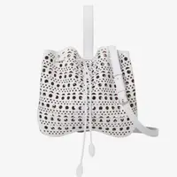 在飛比找momo購物網優惠-【ALAIA】時尚經典鏤空雕花設計束口兩用包(白)