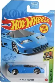 Hot Wheels 94 Bugatti EB110 SS 6/10 HW Exotics 224/250 Blue 2 Door Coupe New