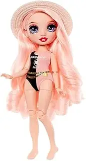 Rainbow High Pacific Coast - Bella Parker - Pink Fashion Doll with Outfit, Interchangeable Legs, & Display Stand - Includes Towel, Tote Bag, & More - & Collectible for Kids Ages 6+