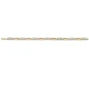9kt Yellow Gold Cubic Zirconia and Aztec Pattern Bracelet