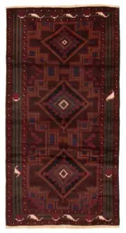 Vintage Hand-knotted Runner Rug 3'9" x 7'2" Traditional Wool Carpet