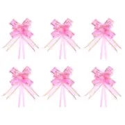 100Pcs 10" Pull Bows Ribbon Gift Wrapping String Decorative Bow Tie Pink