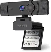 4K Webcam for PC, 4K UHD Video Calling, PDAF AutoFocus, Dual Noise-Canceling Microphones, 70° FOV, 1080P@60FPS, Privacy Cover, USB Plug&Play, Works with Teams, Zoom, OBS, Skype, Google Meet