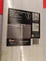 5 pack -Fiberon Composite Deck Balusters -Square -White - 33.5" -44551
