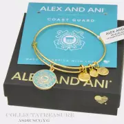 Authentic Alex and Ani Coast Guard Yellow Gold Charm Bangle