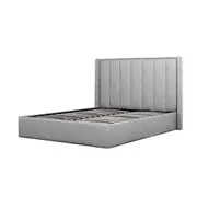 Betsy Fabric King Sized Bed Frame - Pearl Grey with Storage
