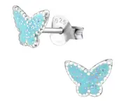 Kids Silver Butterfly Ear Studs