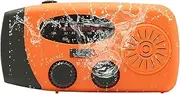 Weather Radio - Flashlight AM/FM Radio Portable | Large Capacity 2000mAH IPX3 Waterproof 3 Charging Methods Radioo, USB Solar Hand Crank Charging for Indoor Outdoor