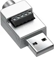 USB 2.0 Block Connector, USB Adapter Plug Converter Male/Female, Solderless Terminal Block with Metal Case, High Transfer Speed, Support Charging