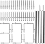 Pack of 300 Double-Headed Nails, Seamless Nail with Double-Headed Skirting Thread Nails for Skirting Boards, Invisible Safety Screws Without Traces with 3 Nail-Specific Sleeves Tool