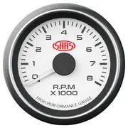 SAAS Tachometer 0-8K 52mm White Muscle Series SG-TAC52W