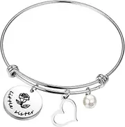 [bobauna] Big Sister Middle Sister Little Sister Expandable Wire Bangle Bracelet Set of 2 3 Sisters Gift Sorority Jewelry