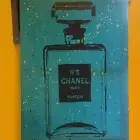 Canvas 'CHANEL Chic In Blue & Black' Classy Pop Art Wall Hanging 36"x24" Parfum