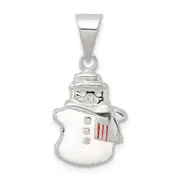 Sterling Silver Enameled Snowman Charm