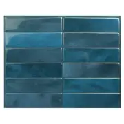 11.43 x 9 in. Morocco Agadir Blue Vinyl Peel and Stick Tile 2.84 sq. ft./4 Pack