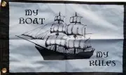 12x18 My Boat My Rules Flag DOUBLE 2 SIDED Boat Car Flag Grommets FAST SHIPPING