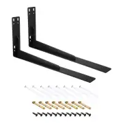Shelf Brackets, 2Pcs 200x445mm Cold Rolled Steel Floating Shelves Bracket(Black)