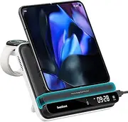 SwanScout Charging Station for Pixel 9 Pro Fold/Pixel Fold/9 Pro/8/7, Wireless Charger for Pixel Watch 3/2/Fitbit Versa 4/3/Sense 2(Not for Pixel Watch 1), for Pixel Buds Pro 2, SwanScout 710FG2