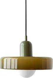 YPDTSNGV Simple Creative Chandelier,Green Glass Pendant Light, Mid Century Modern Hanging Light,Vintage Farmhouse Coastal Hanging Ceiling Lamp,for Kitchen Island Study Room Living Room Bar (Color : T