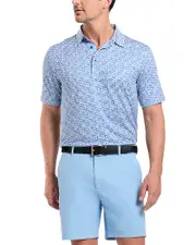 Robert Graham Galan Micro Geo Print Classic Fit Performance Polo Shirt