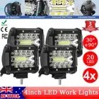 4x 4inch 200W CREE LED Work Lights Spot Flood Light Bar Reverse 4WD 12V 24V New