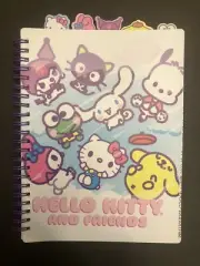 Sanrio HELLO KITTY & FRIENDS 5 TAB SPIRAL NOTEBOOK JOURNAL Kawaii Tokyo Pink